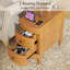 Table de bout avec station de charge, table d'appoint étroite avec 2 tiroirs, table d'appoint en bois pour le salon-367224554