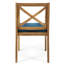 Chaise de salle à manger de 2 avec coussins bleus pour les espaces extérieurs - Design classique, construction, jardin idéal, cour arrière, chaises de piscine 2Pcs