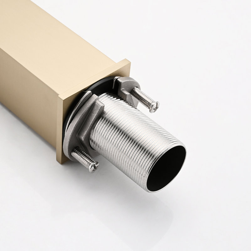 Stainless Steel Bathroom Sink Faucet - Single Hole Gold Deck-Mounted Contemporary Design With Drain Assembly 1 Style And