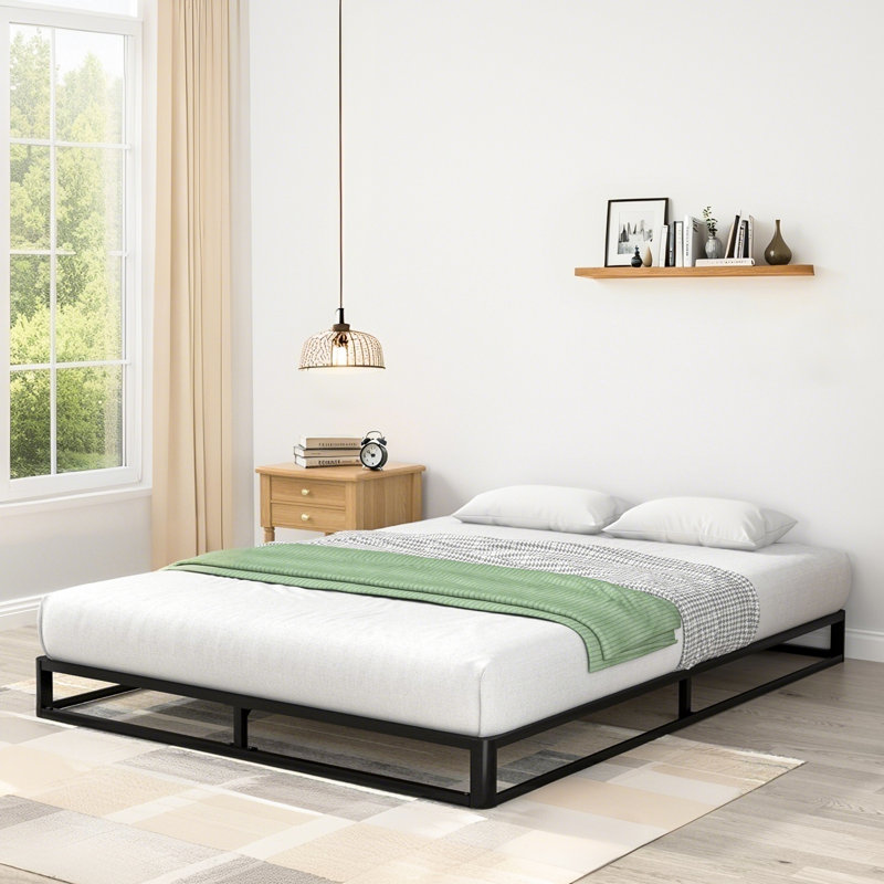Galatia 6.3'' Low Profile Bed Frame with Wood Slats No Box Spring Needed, Queen