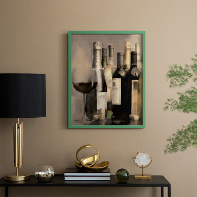 Wine Shelf II Framed Print - Solid Wood