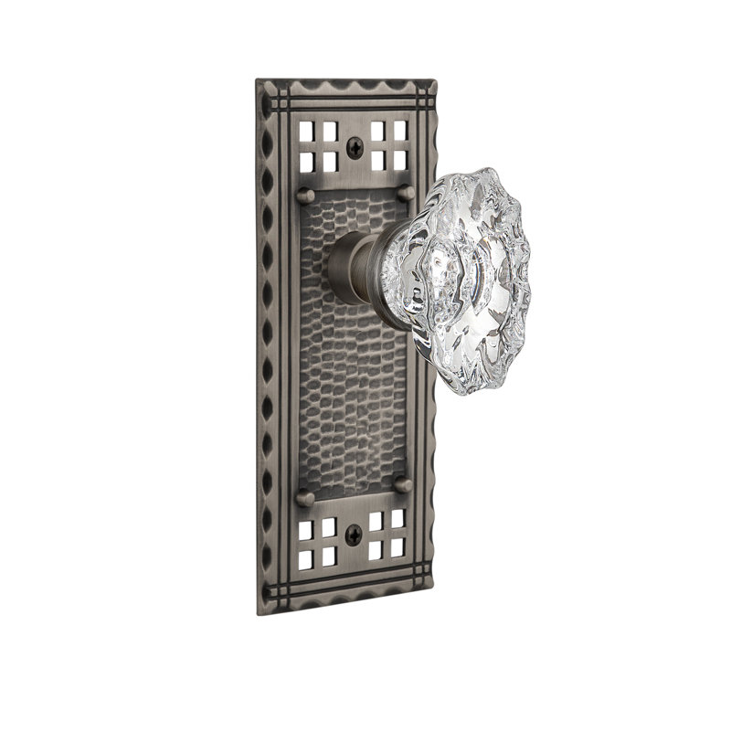 Craftsman Plate with Chateau Door Knob, Antique Pewter
