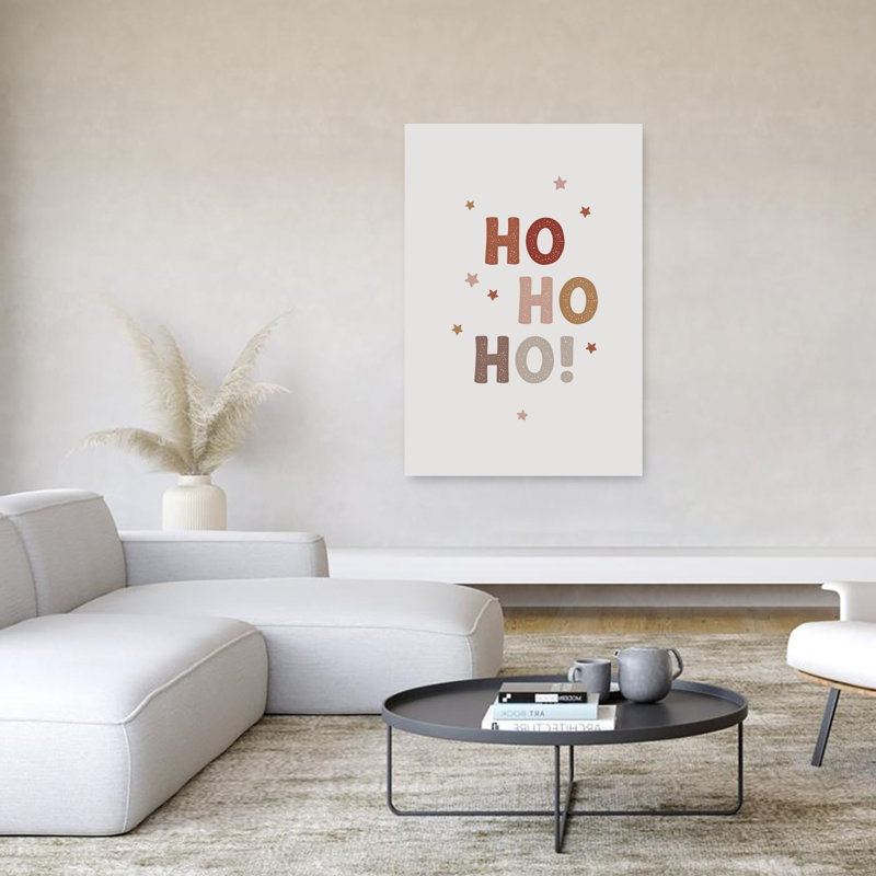 «Festive Ho Ho Ho Modern Playful Abstract Landscape Nature», reproduction d'art mural, H 60 po x l 40 po