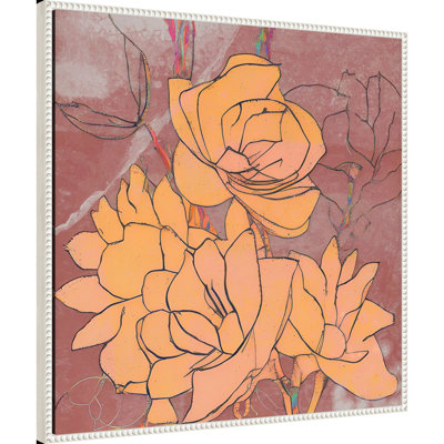 «Abstract Pale Roses» par Elena Ray, reproduction d'art sur toile encadrée