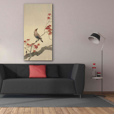 «Japanese Waxwing on Maple 1900-1936» par Ohara Koson, art mural sur toile