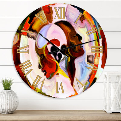 Union of Male and Female Faces III - Modern wall clock
