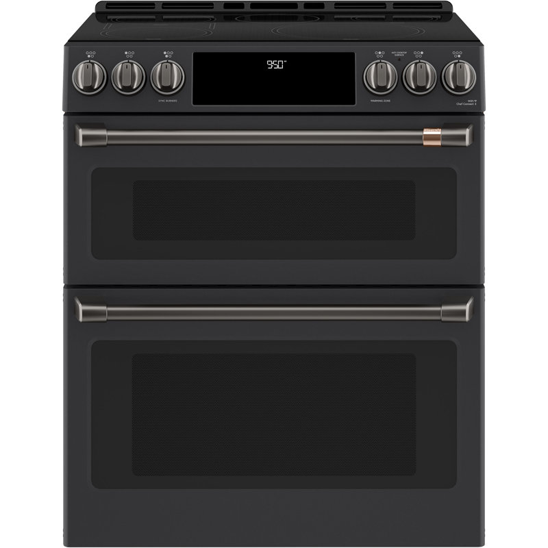 Front Control Induction Range Handle Kit, Brushed Black