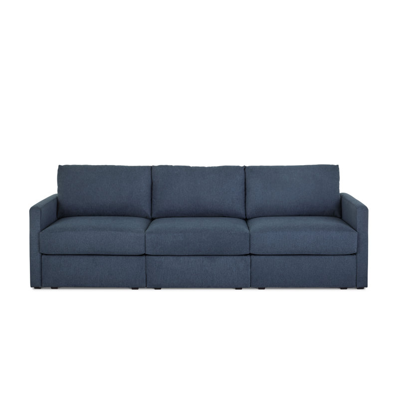 Flex Upholstered Modular Wide Arm Sofa, Blue, 37" H x 99" W x 38" D