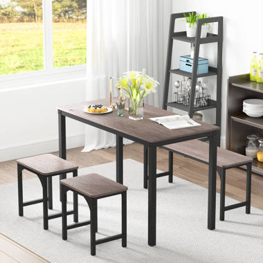 Homury 3 Piece Dining Table Set with Cushioned Chair Small Kitchen Table  Set with 1 Table and 2 Chairs 