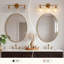 Luminaire de meuble-lavabo 3 lumières avec abat-jour en verre brossé doré