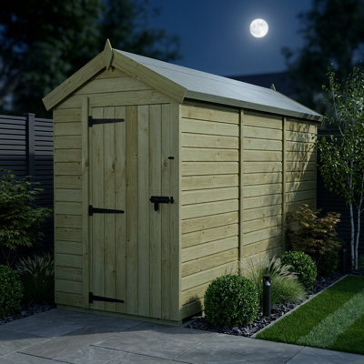 Total Sheds 5ft x 14ft Apex Garden Shed - Single Door - No Windows - Pressure Treated Timber - UK Manufactured
