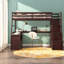 Lit mezzanine simple peu encombrant, fabrication en bois, finition espresso rustique pour la maison