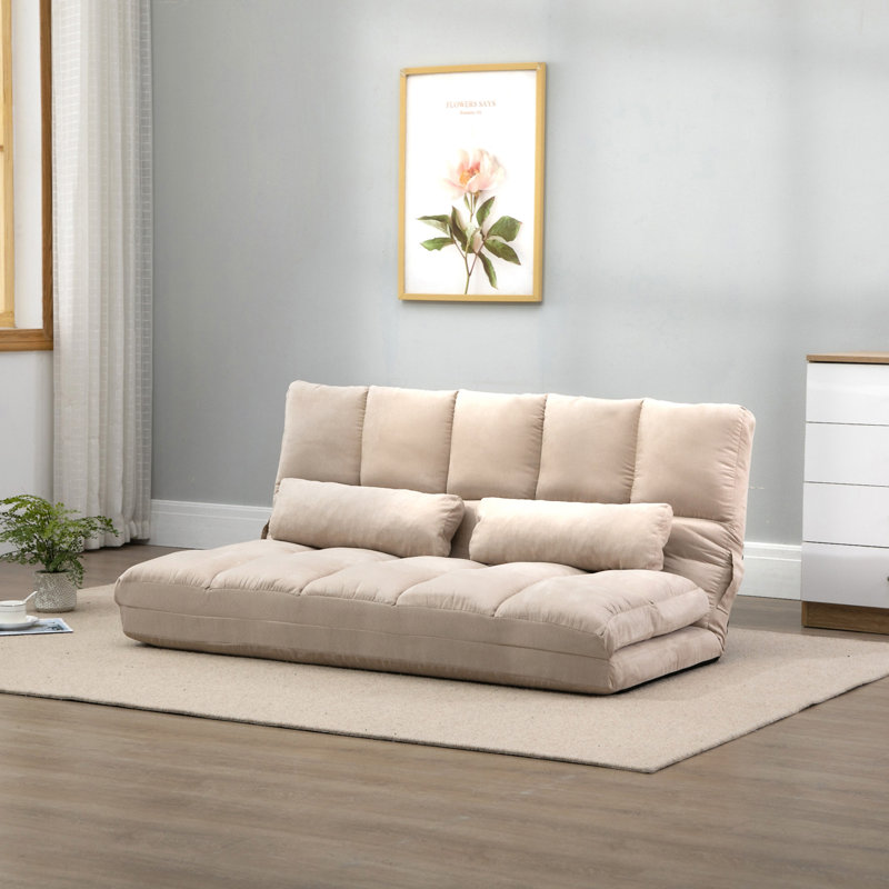 Fauteuil convertible HOMcom, H 23,5 po x l 51,3 po x P 28,8 po , Polyester beige