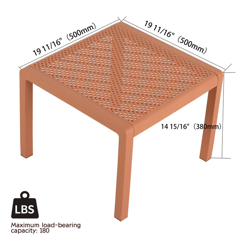 Ensemble de chaises d'appoint 2 pièces Modern avec table basse, Brun abricot