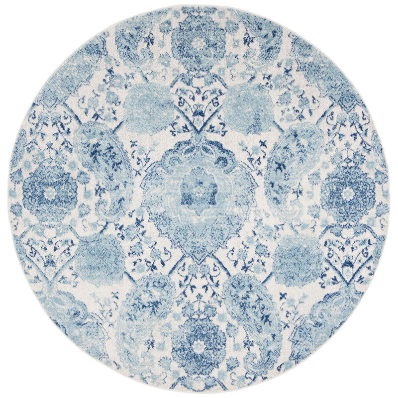 Tapis performance à motif cachemire Mitch, Rond 6 pi 7 po