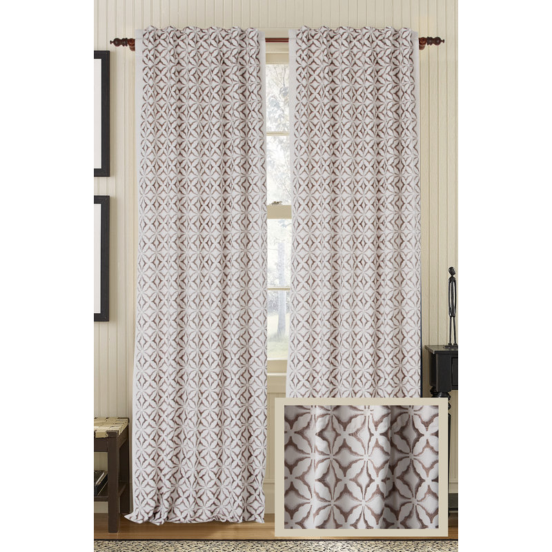 Frost Cotton Blend Semi Sheer Curtain Single Panel, 50" W x 108" L, Ivory