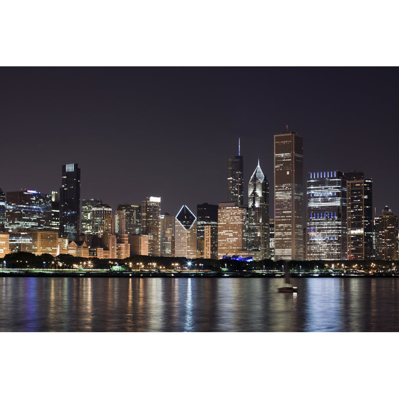 «Downtown Chicago» par Maksymowicz - photographie sur toile tendue, H 32 po x l 48 po