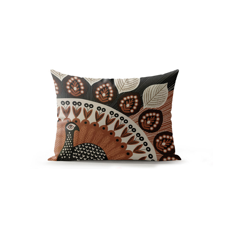 Nica Microsuede Rectangular Pillow, Brown/Gray/Beige