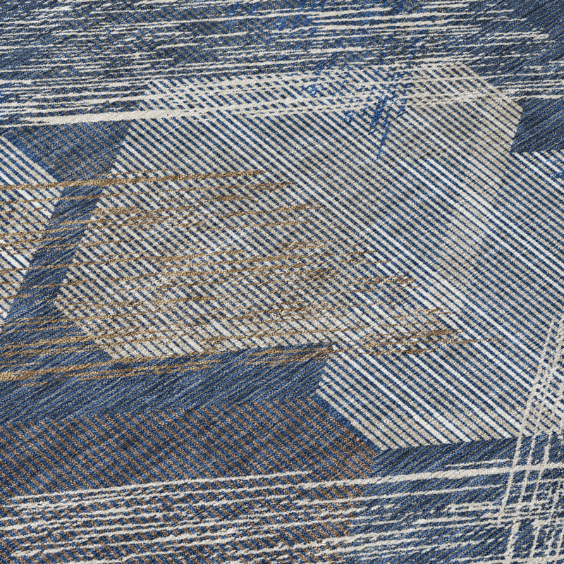 Machine Washable Indoor/Outdoor Chantille ACN2637 Geometric Rug, Navy, 9' x 12'