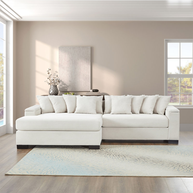 111" Luxury Sectional Couch, Beige