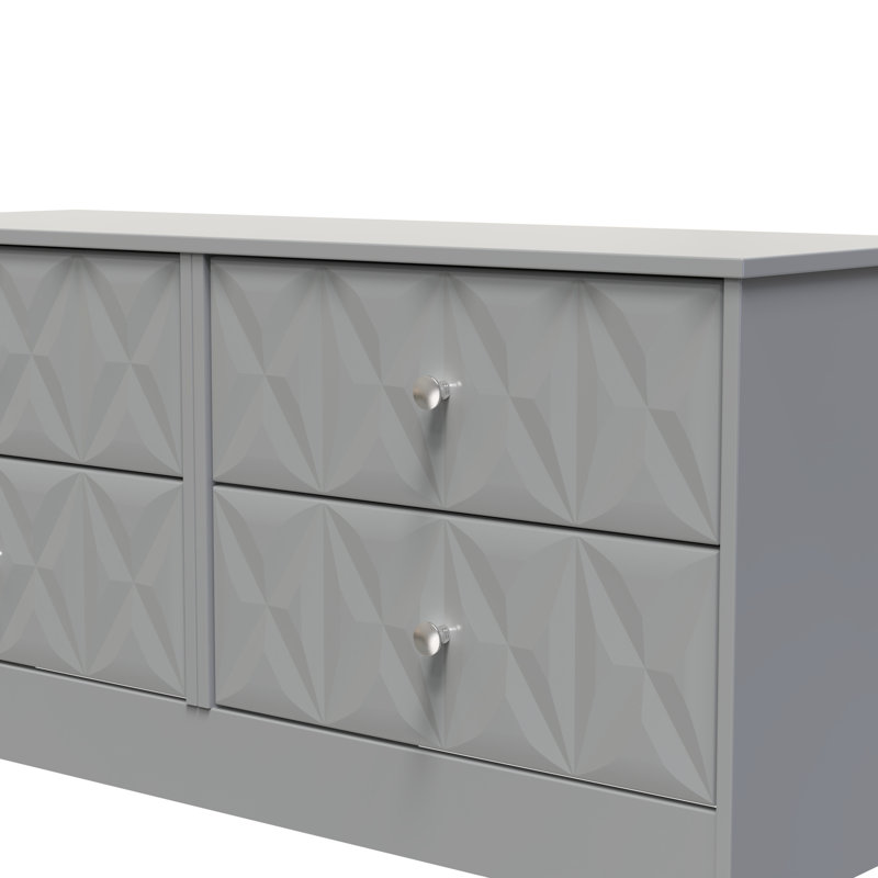 Bohde 115 cm W Chest of 4 Drawers, Grey