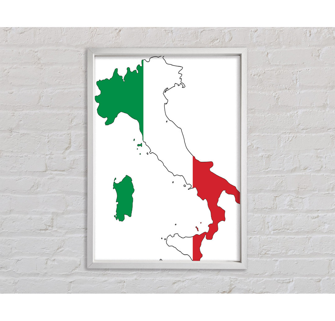 Italien Flagge Karte - Drucken