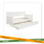 Lit de jour simple en bois avec lit gigogne simple (blanc)