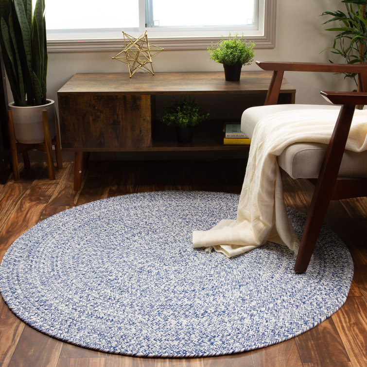 Haynesville Farmhouse Reversible Braided Blue Area Rug
