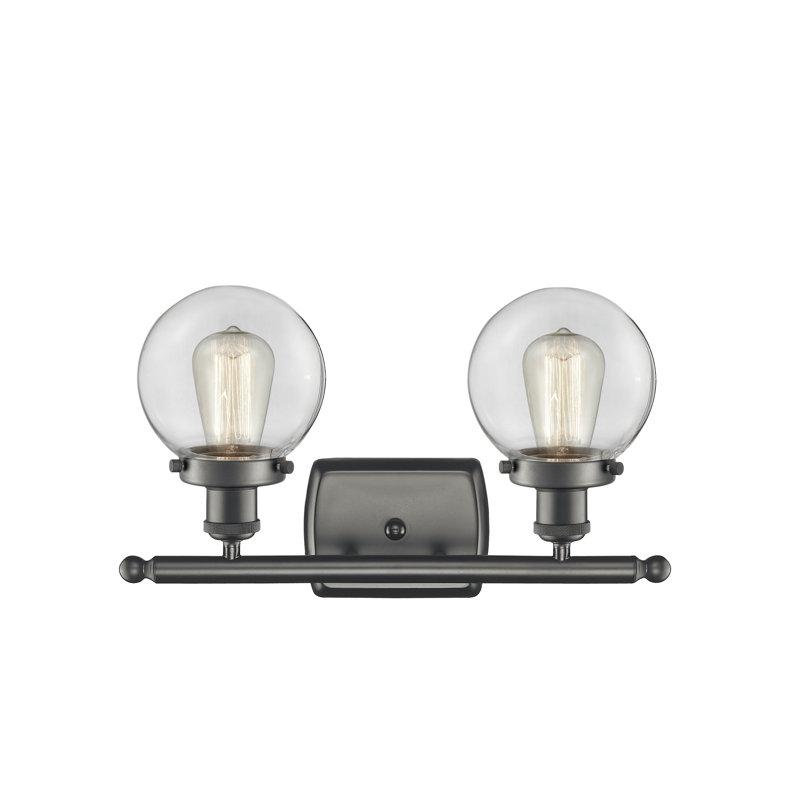 Éclairage pour salle de bain 2 lumières Chippewa, Bronze huilé, DEL, Transparent