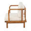 Fauteuil club en acacia avec coussin crème-736466932