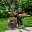 Figurine décorative d'extérieur en forme d'ours noir avec lanterne à énergie solaire