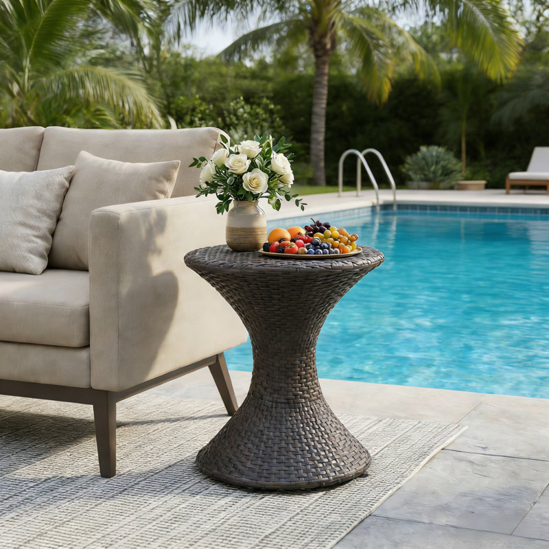 Outdoor Wicker Side Table