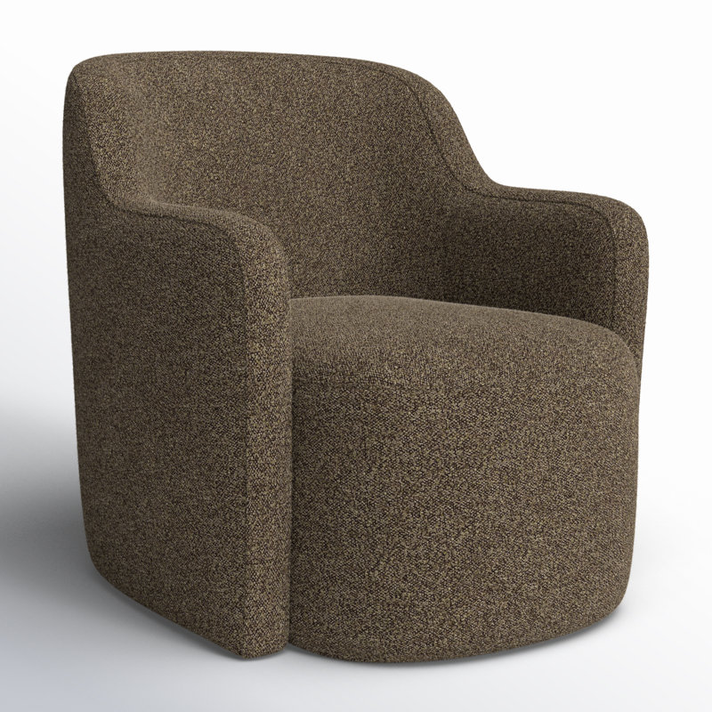Fauteuil pivotant rembourré Brentleigh, Boucle brun foncé