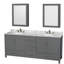 Base de meuble-lavabo double autoportante de 79 po avec armoires à pharmacie Sheffield-40093286