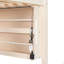 Lit superposé double XL avec étagères intégrées, éclairage aux couleurs changeantes et panneau perforé, beige-1439661679