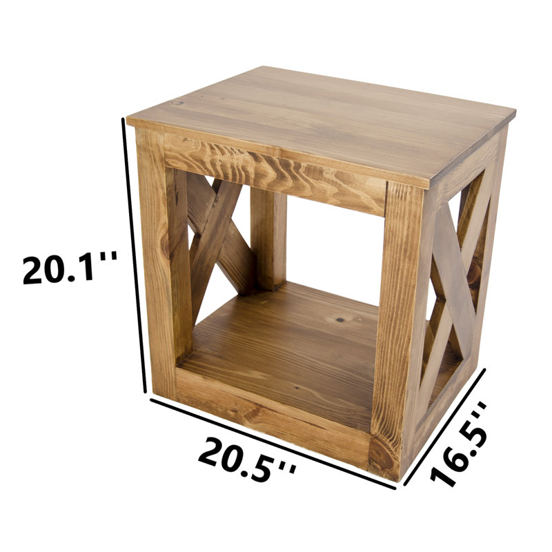 Table de bout avec tablette de rangement en bois massif Berkeley Heights