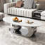 Table basse ovale en faux marbre pour le salon-552304093