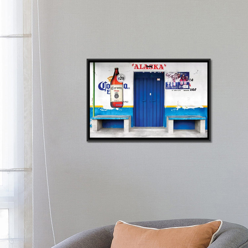 «Alaska Blue Bar» par Philippe Hugonnard - reproduction d'art sur toile, Toile encadrée noire, Pas de tapis