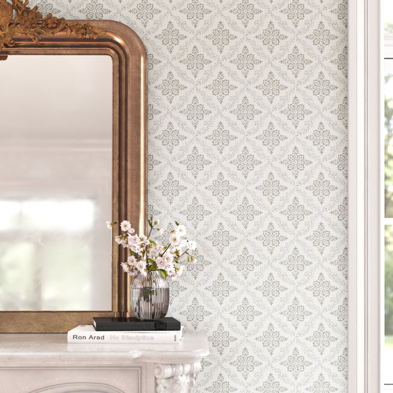  33' x 20.5'' Wallpaper Roll, Light Grey