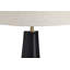 Lampe de table en céramique noire de 82,5 cm de hauteur avec abat-jour Empire en lin naturel