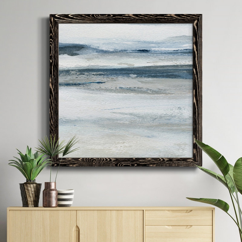 Boho Cacti II - peinture sur toile encadrée, Cadre noir, H 17 po x l 17 po x P 1,5 po