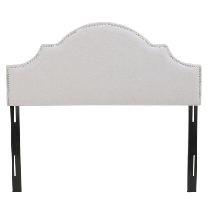 Upholstered Headboard With Durable Metal Legs, Gray