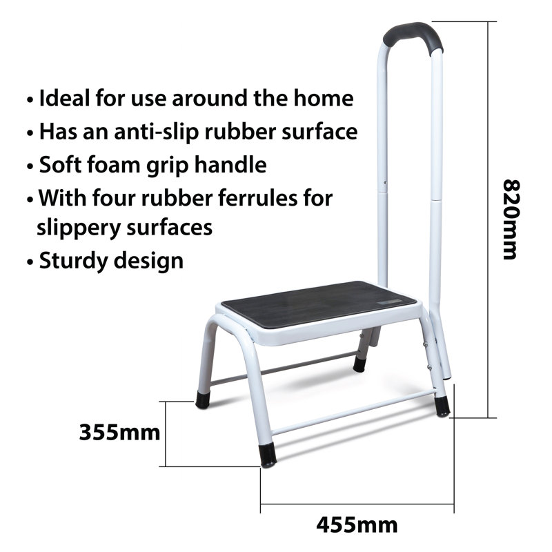 1 - Step Metal Step Stool with Handrail