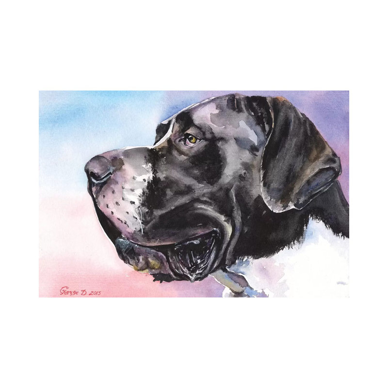 Great Dane II by George Dyachenko - Wrapped Canvas Painting, 20.32 cm H x 30.48 cm W