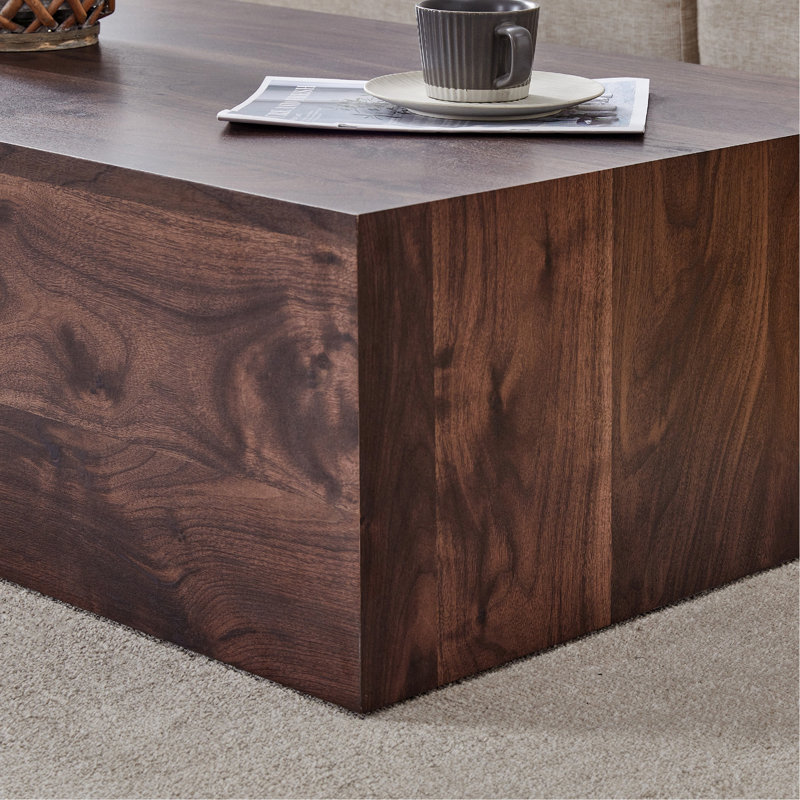 Table basse de 39,3 po x 23,6 po x 12 po avec finition noyer - Convient à une table luxueuse moderne Home Decor, grain de bois en pouces, multifonctionnelle pour le salon