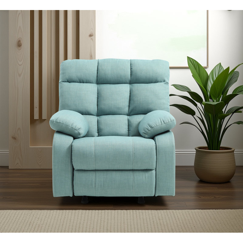 Fauteuil inclinable et berçant en tissu Tampere, Sarcelle