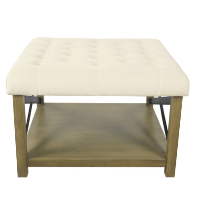 Repose-pieds capitonné avec rangement en bois 30 po Byrdstown
