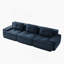 Canapé modulaire moderne de 117 pouces, tissu en velours côtelé, canapé 3 places surdimensionné avec assise profonde, passepoil perlé, conception capitonnée, connexion par boucle, sans assemblage, conception antidérapante, bleu-1847704264-1847704267