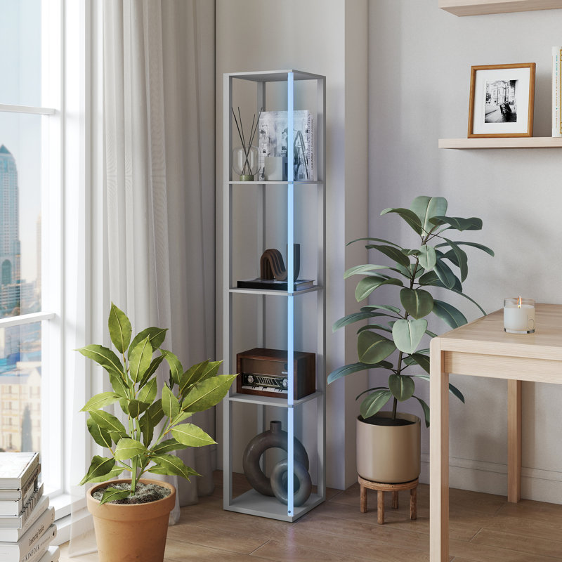 163cm Matte LED Column Floor Lamp, Grey