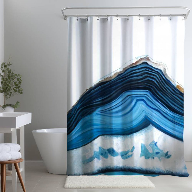 Abstract – Polyester Shower Curtain, Dye Sublimation Print, 71" W × 74" L
